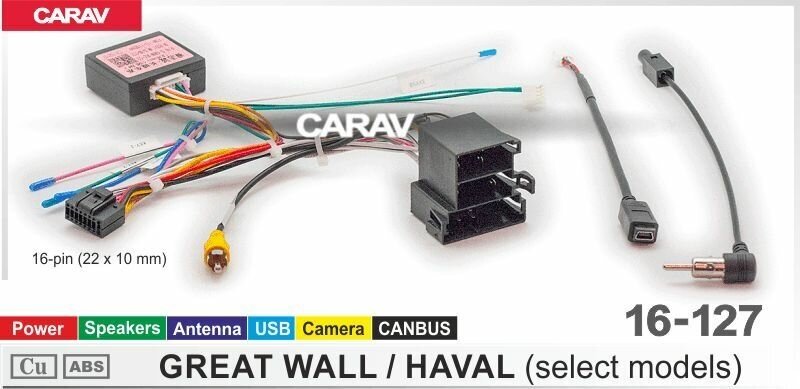 Адаптер CARAV 16-127 дополнительное оборудование для подключения 7/9/10.1 дюймовых автомагнитол на автомобили GREAT WALL / HAVAL (select models)
