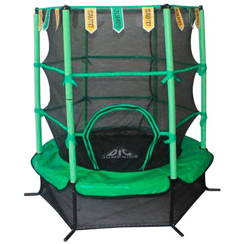 фото Каркасный батут dfc jump kids 55" (пружины амортизирующий трос) 137х137х165 см зеленый