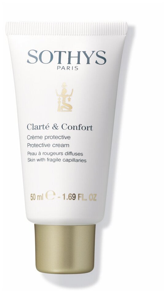 Sothys, Увлажняющий и защитный крем для лица (для чувствительной кожи и кожи с куперозом Clarte&Comfort Protective Cream, 50 мл.