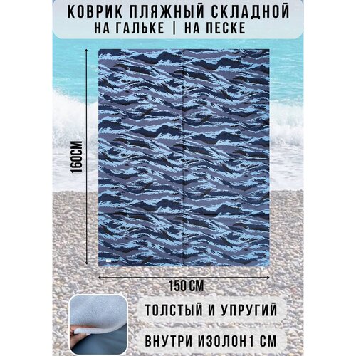 фото Коврик пляжный складной 150*160 см для гальки и песка markforme