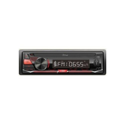 Ресивер FIVE F20R 1din/красная/Bluetooth/USB/AUX/SD/FM/4*50