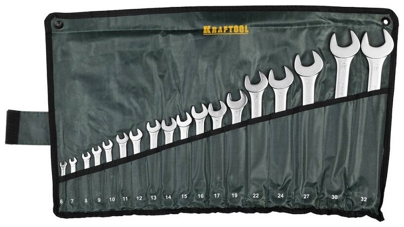 Набор комбинированных гаечных ключей 18 шт, 6 - 32 мм, KRAFTOOL - фотография № 1
