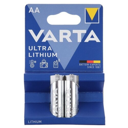 Батарейка литиевая Varta ULTRA, AA, FR14505-2BL, 1.5 В, блистер, 2 шт.