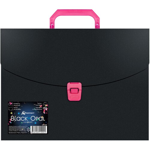 Портфель Бюрократ Black Opal BLPP01PINK 1 отдел. A4 пластик 0.7мм черный/розовый набор из 14 штук портфель бюрократ black opal blpp01pink 1 отделение a4 пластик 0 7мм черный розовый