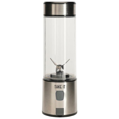 Портативный блендер для смузи на аккумуляторе Take IT X4 для коктейлей Миниблендер 74 В 15000 - 16000 оборотов в минуту 5100 мАч объем 400 мл 384700₽