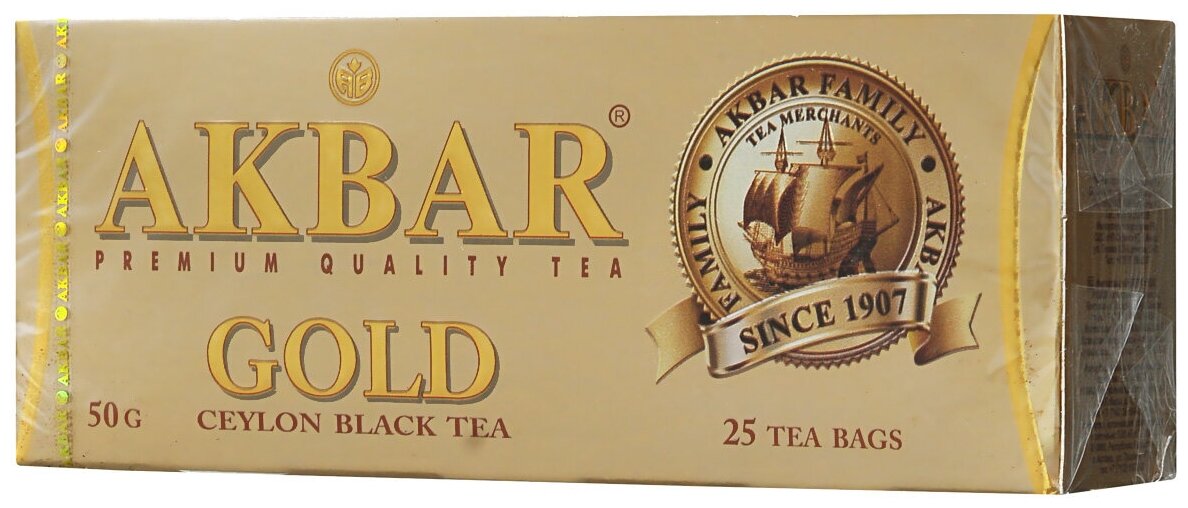 Чай черный Akbar Gold, в пакетиках, 2 г × 25 шт. - фотография № 2