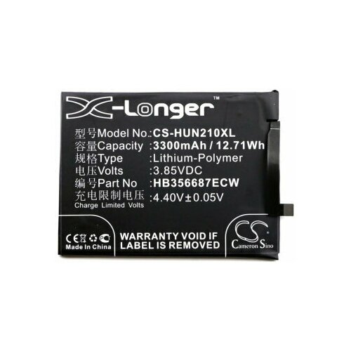 фото Аккумулятор/батарея cs-hun210xl hb356687ecw для huawei honor 7x 3.85v / 3300mah / 12.71wh cameron sino