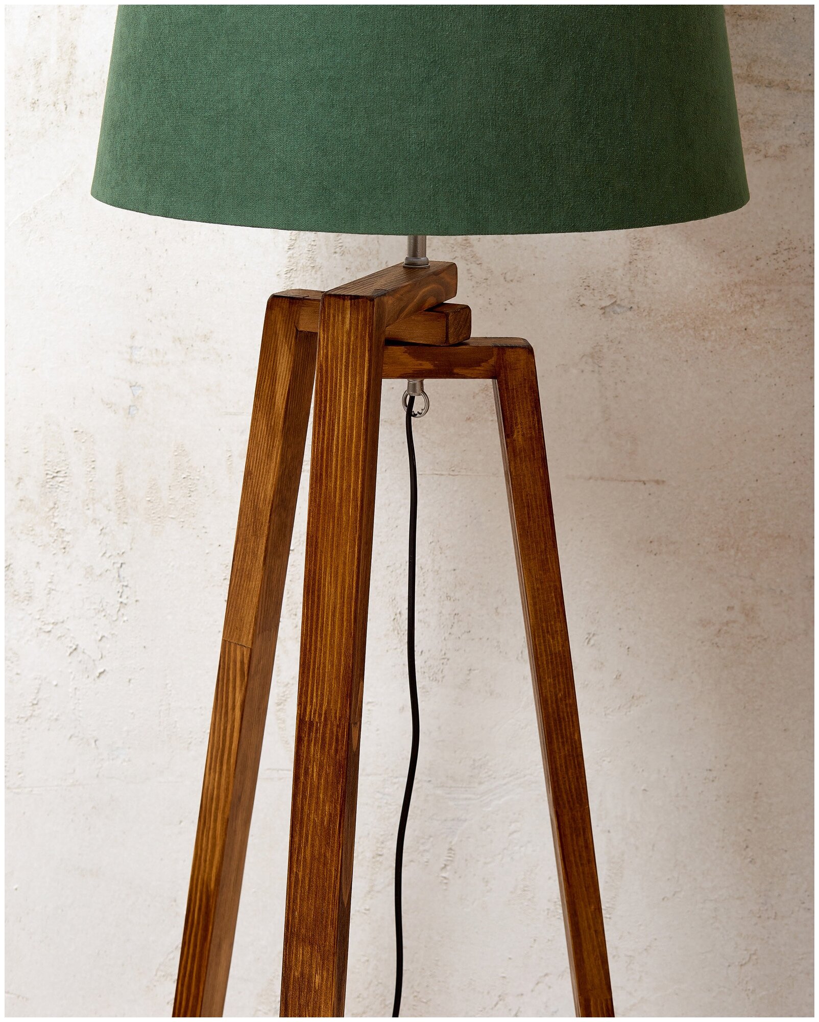 Торшер напольный светильник, "Дублин", с зелёным абажуром, основание коричневое, ткань, 170 см - фотография № 7