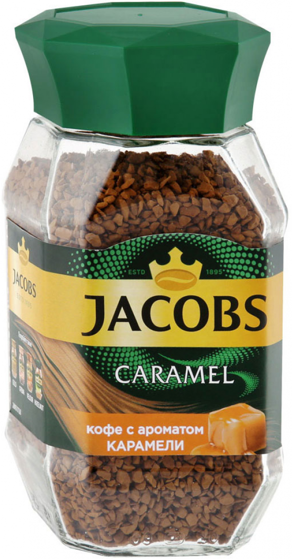 Кофе растворимый Jacobs Caramel с ароматом карамели 95г - фото №7