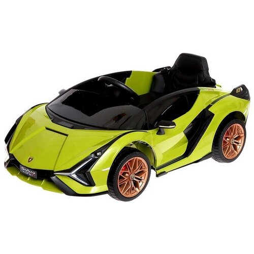 Электромобиль Lamborghini SIAN, EVA колёса, кожаное сидение, цвет зелёный
