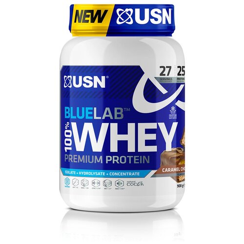 Протеин USN BlueLab 100% Whey, 908 гр., шоколад-карамель