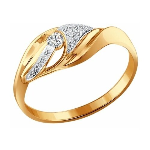 фото Золотое кольцо sokolov 1010932 с бриллиантом diamant-online