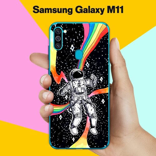 матовый силиконовый чехол зеленый минерал на samsung galaxy m11 самсунг галакси м11 Силиконовый чехол на Samsung Galaxy M11 Астронавт 40 / для Самсунг Галакси М11