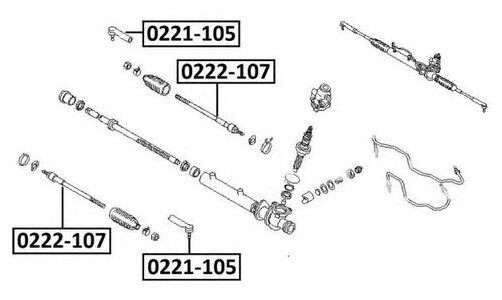 Наконечник рулевой тяги Asva 0221-105 для Infiniti I; Nissan Almera I Cefiro II Maxima IV