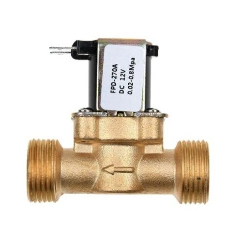 Электромагнитный водопроводный клапан 3/4, латунь, до 80 C, 12В DC FPD-270A электромагнитный водопроводный клапан 1 2 “ пластик 12в