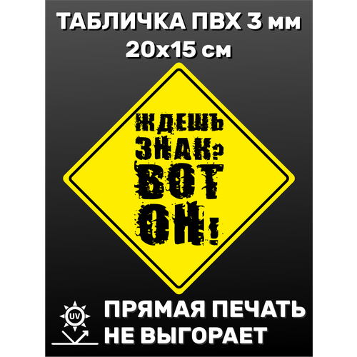 Табличка информационная Вот он 20х15 см табличка общий предписывающий знак прочие предписания 200ммх200 мм