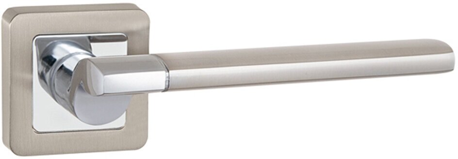 фото Ручка дверная Punto Galaxy квадратная розетка (матовый никель/хром)