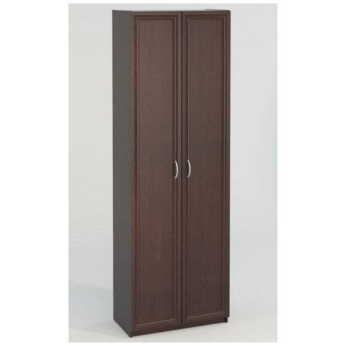 Распашной шкаф для одежды 6 полок 2 двери МДФ 72х38 см МагМебель Домино-1 венге