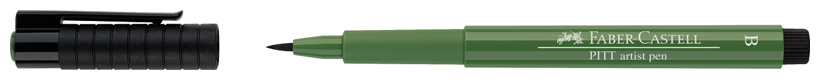 Ручка капиллярная Faber-Castell "Pitt Artist Pen Brush" (кисть, круглая) цвет 167 оливковый (167467)