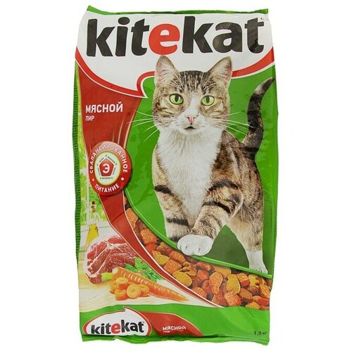 Сухой корм KiteKat Мясной пир для кошек, 1,9 кг