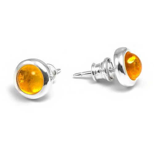 Серьги Amberprofi, янтарь amberholl роскошные серебряные серьги с вставками сверкающего лимонного янтаря орхидея