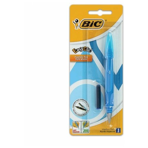 BIC перьевая ручка EasyClic, 8479004, синий цвет чернил, 1 шт.