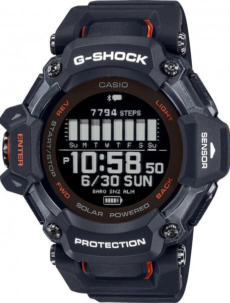 Наручные часы CASIO G-Shock GBD-H2000-1AER, черный, оранжевый