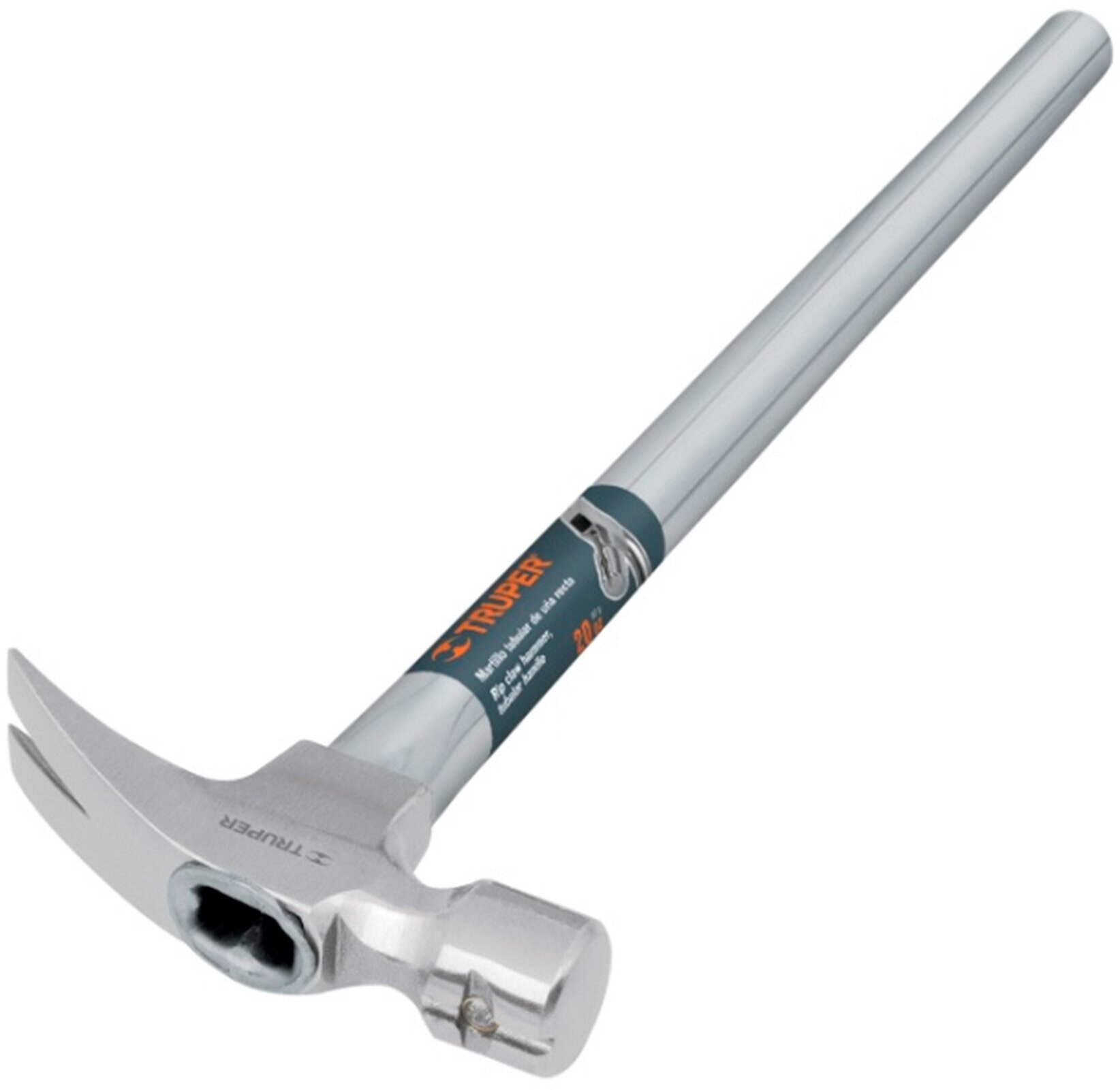 Молоток-гвоздодер 0,57кг металлическая ручка 48 см, магнитный паз для гвоздей Truper MOR-20X 16661