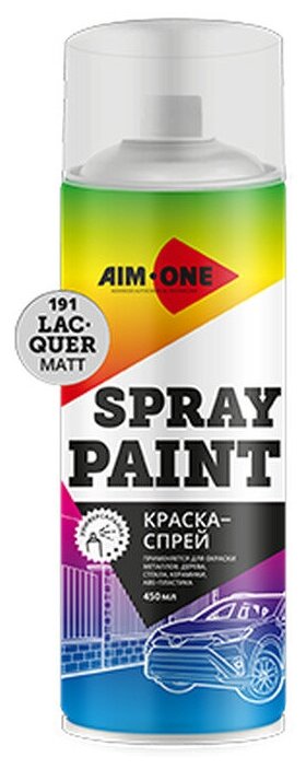 Краска-спрей лак матовый Spray paint lacquer matt AIM-ONE 450 мл (аэрозоль) SP-ML191