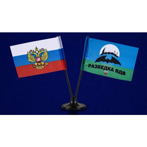 Двойной сувенирный флажок России и Разведки ВДВ двойной мини флажок россии и вдв россии