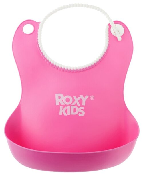 ROXY-KIDS Нагрудник мягкий с кармашком, розовый