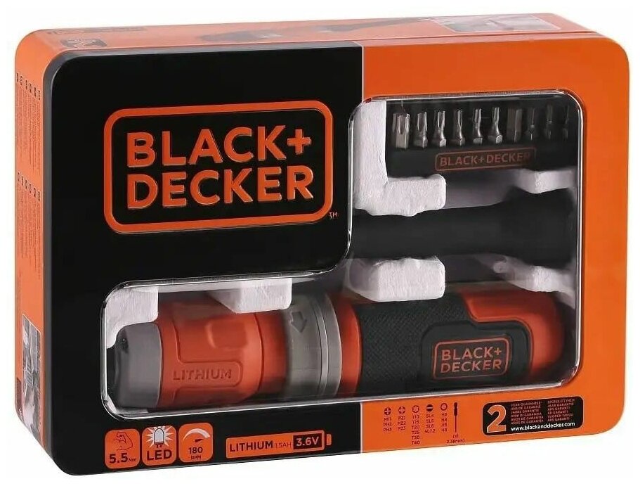 Аккумуляторная отвертка BLACK+DECKER BCF603C - фотография № 16