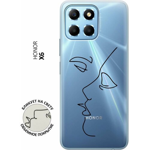 Силиконовый чехол с принтом Faces для Honor X6 / X8 5G / Хонор Х6 / Х8 5Г силиконовый чехол с принтом instaholic для honor x6 x8 5g хонор х6 х8 5г