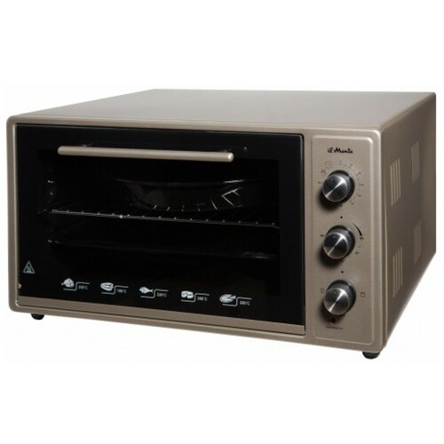 Электрическая духовка мини печь 45л 1600Вт Конвекция Гриль Термостат Два мощных ТЭНа класса Люкс Нижний ТЭН закрыт 6 режимов 50-300С Таймер с автоотключением Подсветка Эмаль легкой очистки il Monte EO-4503 C IVORY 1441400₽