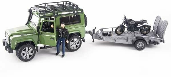 Набор техники Bruder внедорожник Land Rover Defender с мотоциклом Ducati (02-598)