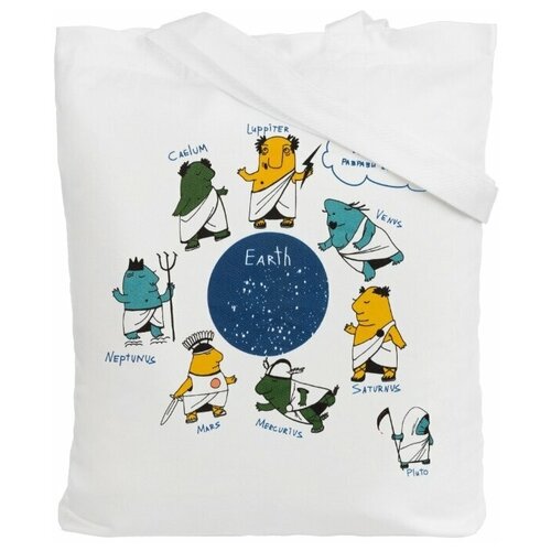 фото Сумка-шоппер молочно-белая «где плутон?» соль