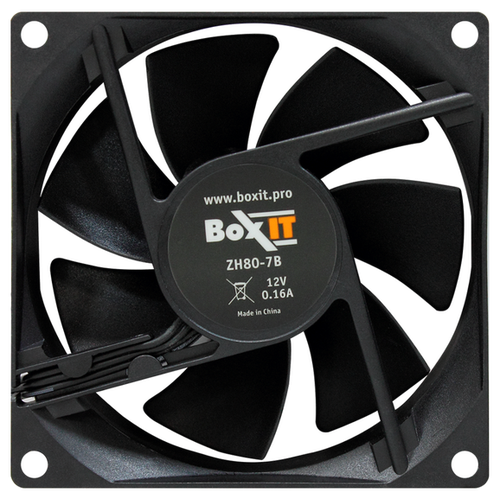 Вентилятор BoxIT 80*80*25 2200RPM 3pin + MOLEX черный ZH80-7B