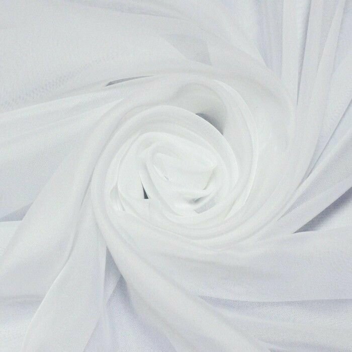Штора вуаль со шторной лентой, размер 300х270 см, цвет белый 01 - фотография № 2