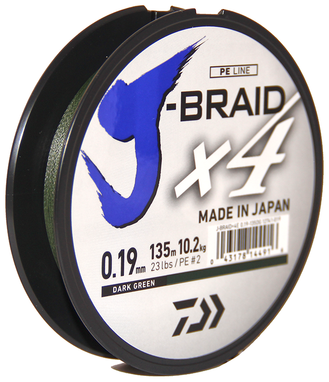   Daiwa J-Braid 4 135 m () 0.19 mm/ 10.2 kg