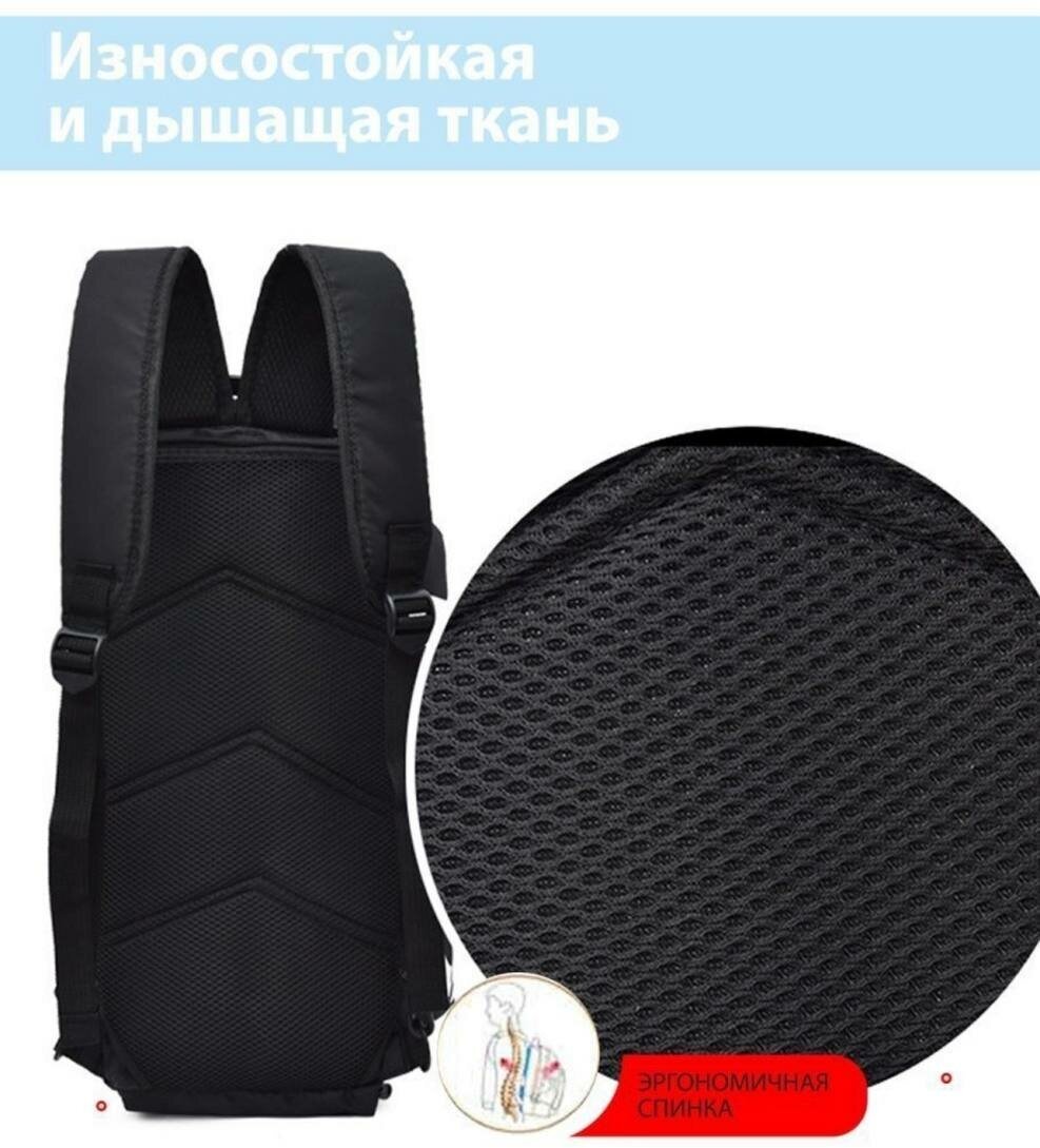 Спортивная сумка дорожный рюкзак 2В1, черная - фотография № 4