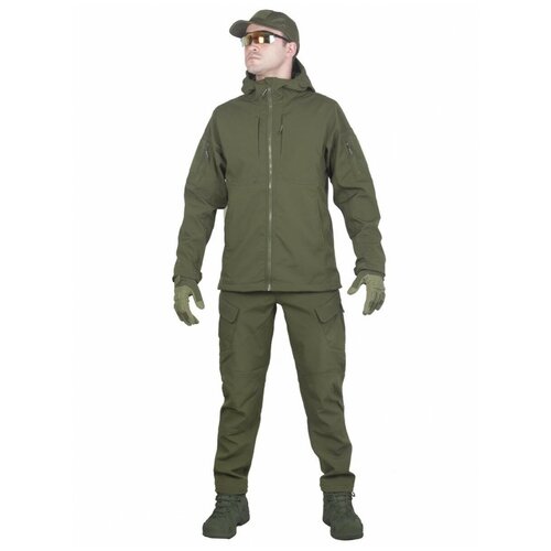 фото Тактический костюм мужской софтшелл gongtex smartfox softshell, весна - осень, цвет олива (olive)-m