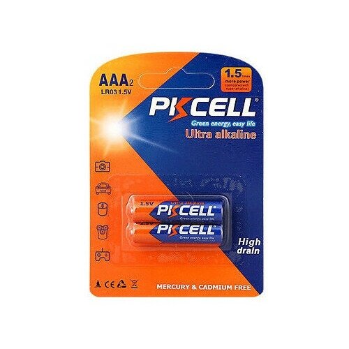 Батарейка PKCELL Ultra Digital Alkaline AAA/LR03, в упаковке: 2 шт. батарейка ааa щелочная pkcell lr03 в блистере 24 шт