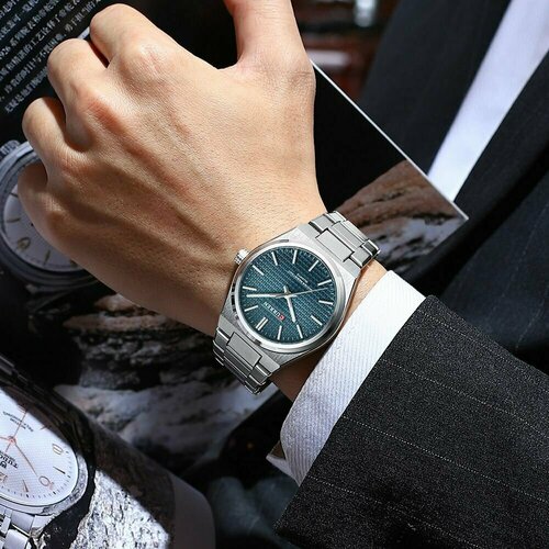 фото Наручные часы curren часы наручные, на металлическом браслете, классический дизайн, curren, серебряный
