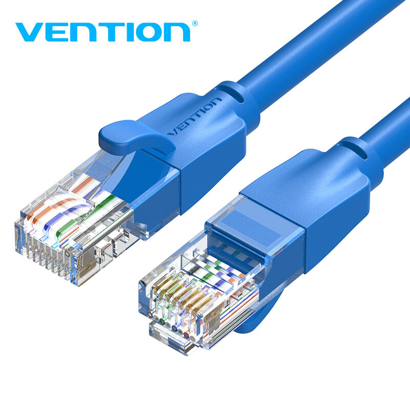 Патч корд метров голубой / интернет кабель UTP cat.6 RJ45 Vention Ethernet для свитч, ноутбука WiFi роутера арт. IBELI