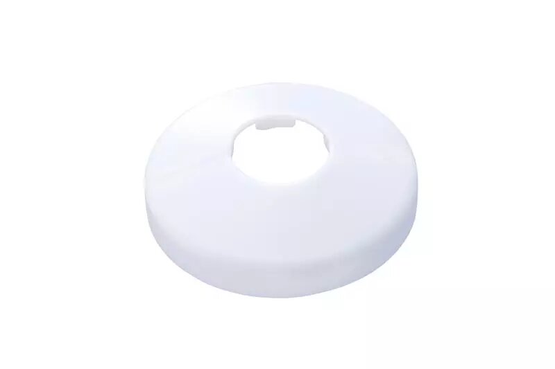 фото Декоративная облицовка-крышка одиночная пластик, белая под 16 мм трубу