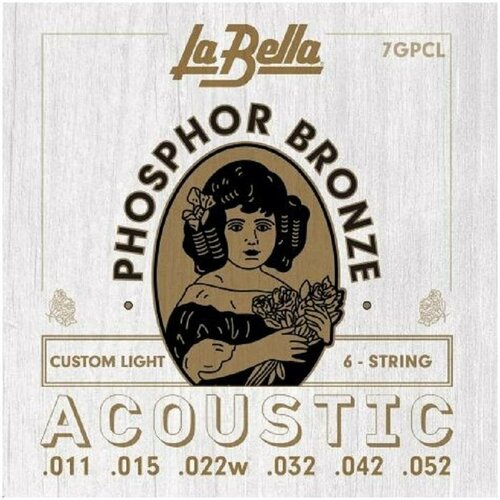 LA BELLA 7 GPCL - Струны для акустической гитары струны для акустической гитары dr vta 11 veritas phosphor bronze custom light 11 50
