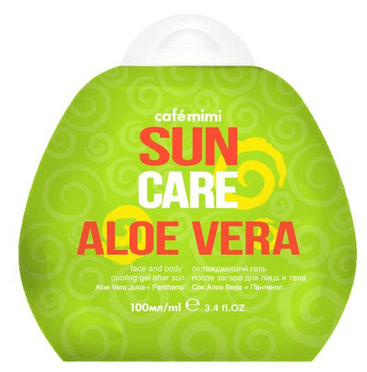 CAFÉ MIMI, Охлаждающий гель после загара для лица и тела Aloe Vera, 100 мл