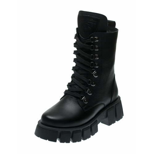 фото Ботинки b&g, зимние,натуральная кожа, полнота 7, размер 40, черный