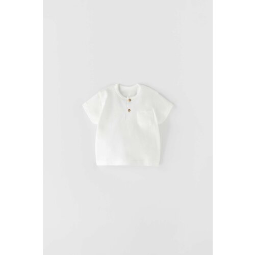 Футболка Zara, хлопок, размер 1-3 месяцев (62 cm), белый