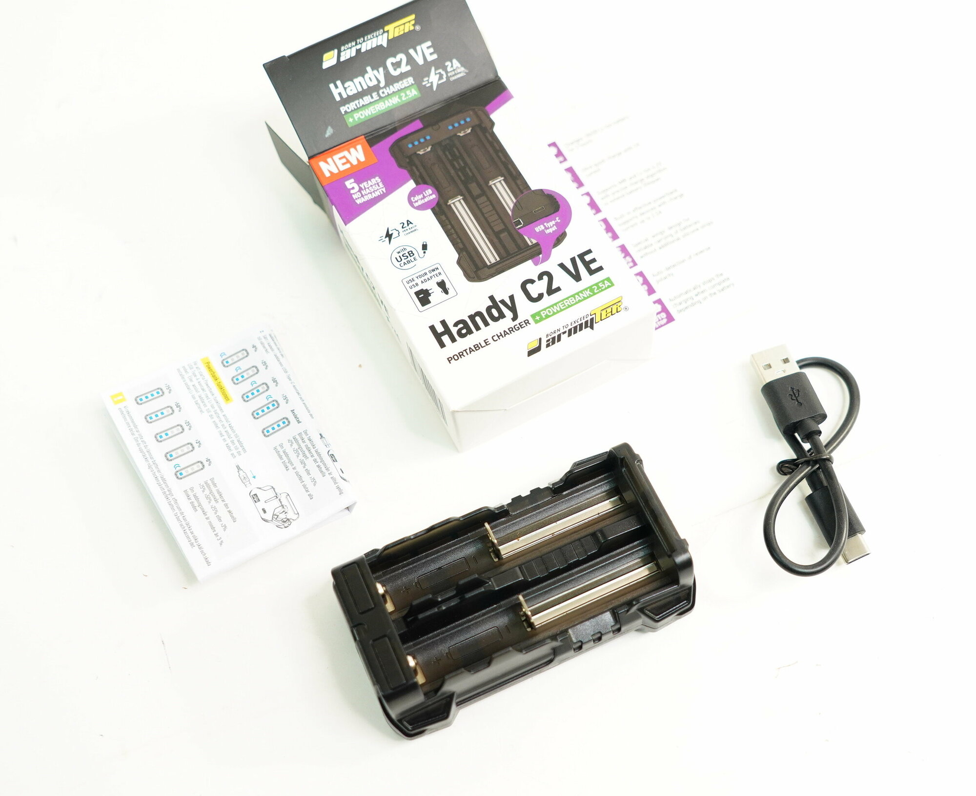 Зарядное Устройство ARMYTEK Handy C2 VE Армитек A03901 - Двухканальное